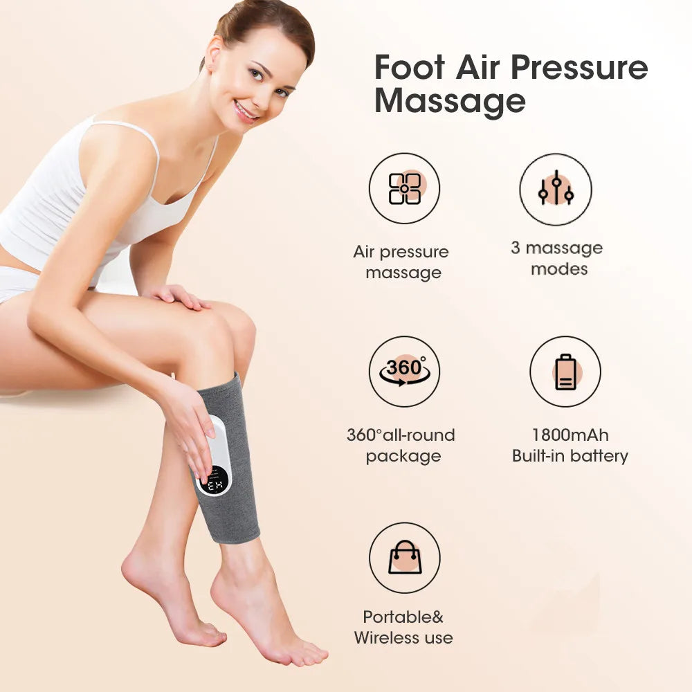 Electric Leg Massager Charging Calf Air Compression Massager with Three Massage Modes Thigh and Knee 360° All-Round Packag