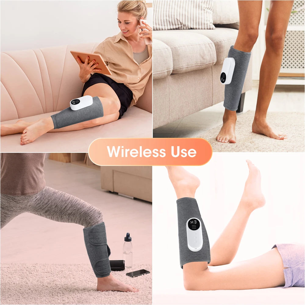 Electric Leg Massager Charging Calf Air Compression Massager with Three Massage Modes Thigh and Knee 360° All-Round Packag